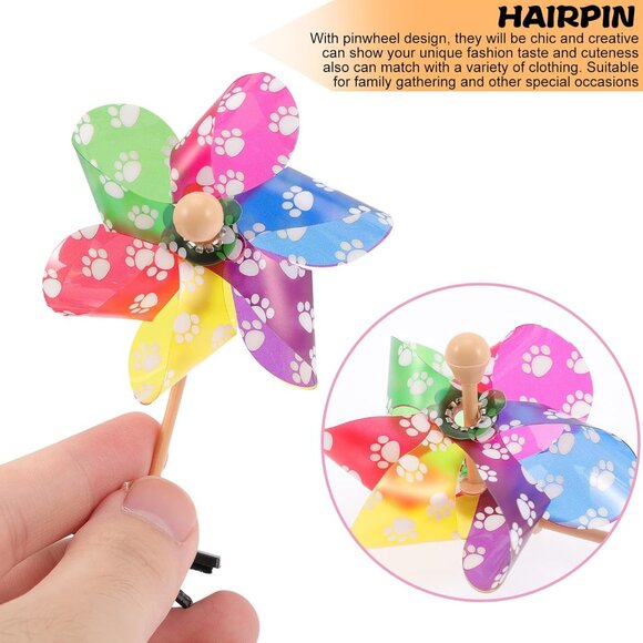 Metal Hair Clips 96pcs Windmill Hairpin Barrettes Stylish Hair Accessories for G - Picture 4 of 9
